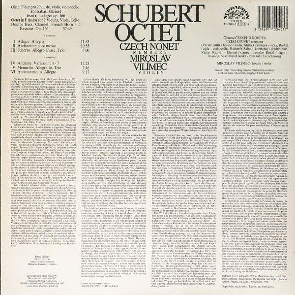 Supraphon 11 0045-1 131 - Franz Schubert, Czech Nonet, Miroslav - Image 2