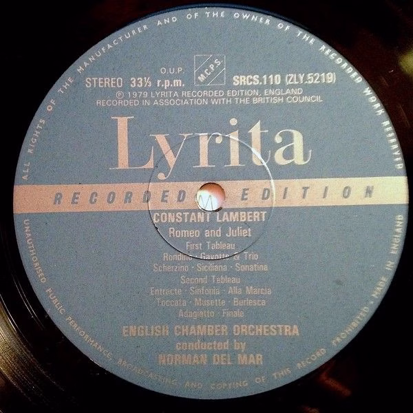 Lyrita SRCS. 110 - Constant Lambert - Romeo & Juliet / Pomona - Image 3