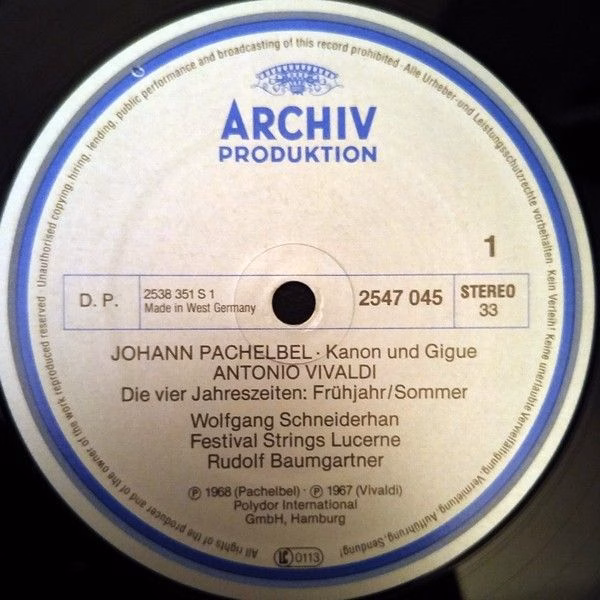 Archiv Produktion 2547 045 - Johann Pachelbel, Antonio Vivaldi, - Image 3