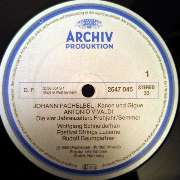 Archiv Produktion 2547 045 - Johann Pachelbel, Antonio Vivaldi, - Image 3