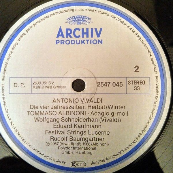 Archiv Produktion 2547 045 - Johann Pachelbel, Antonio Vivaldi, - Image 4