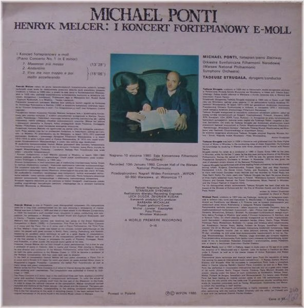 Wifon LP-009 - Henryk Melcer, Michael Ponti, Orkiestra Symfonicz - Image 2
