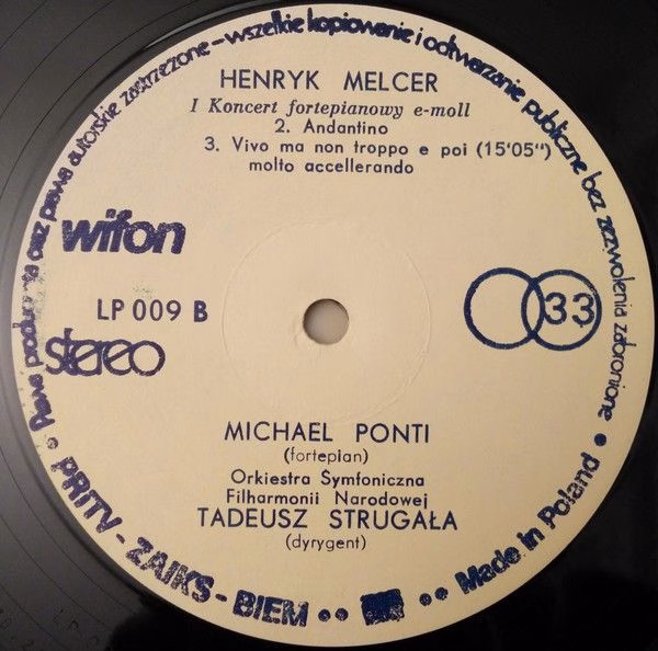 Wifon LP-009 - Henryk Melcer, Michael Ponti, Orkiestra Symfonicz - Image 4