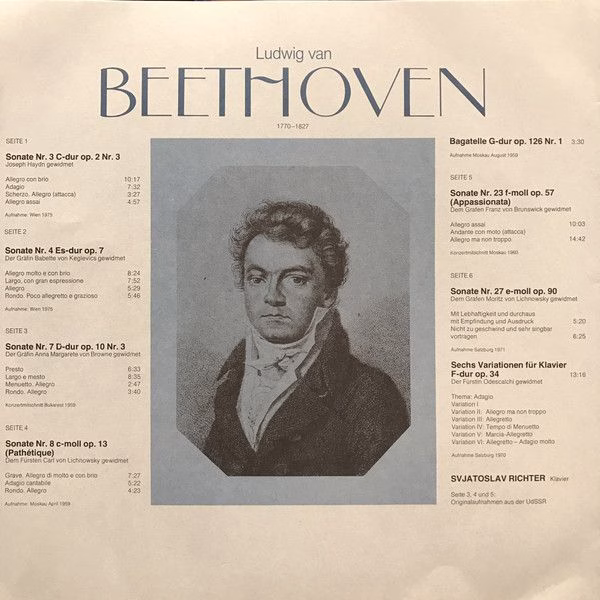 Eurodisc 300 369-435 - Ludwig van Beethoven, Sviatoslav Richter - Image 4