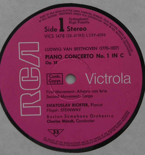 RCA Victrola VICS 1478 - Ludwig van Beethoven, Sviatoslav Richte - Image 3