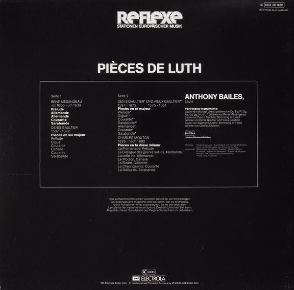 His Master's Voice 1C 063-30 938 - Anthony Bailes - Pièces De Lu - Image 16