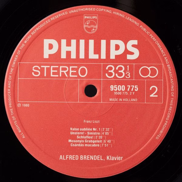 Philips 9500 775 - Franz Liszt, Alfred Brendel - Late Piano Work - Image 4
