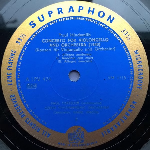 Supraphon LPV 474 - Paul Hindemith, François Couperin, Felice Gi - Image 4