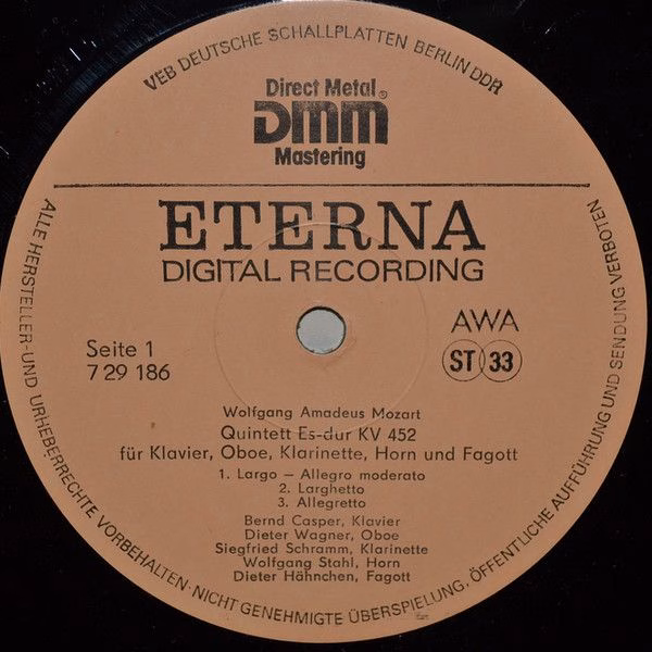 Eterna 7 29 186 - Wolfgang Amadeus Mozart, Bläservereinigung Ber - Image 3