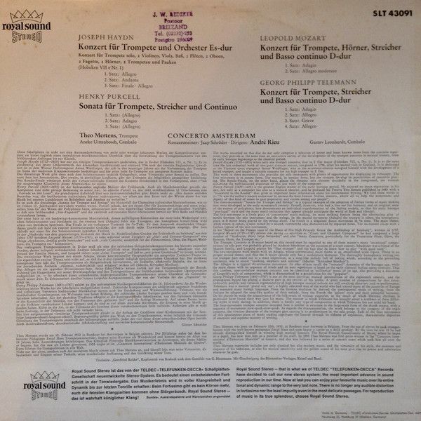 Telefunken SLT 43091 - Joseph Haydn, Henry Purcell, Georg Philip - Image 2