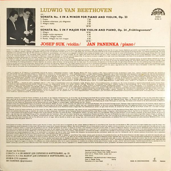 Supraphon SUA ST 50906 - Ludwig van Beethoven, Josef Suk, Jan Pa - Image 2