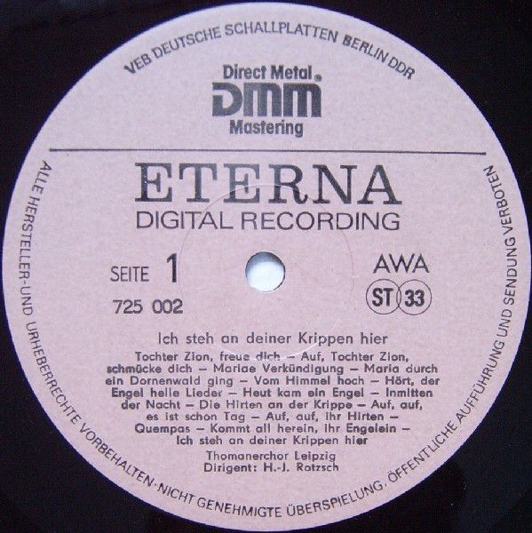 Eterna 7 25 002 - Thomanerchor, Hans-Joachim Rotzsch - Ich Steh - Image 3