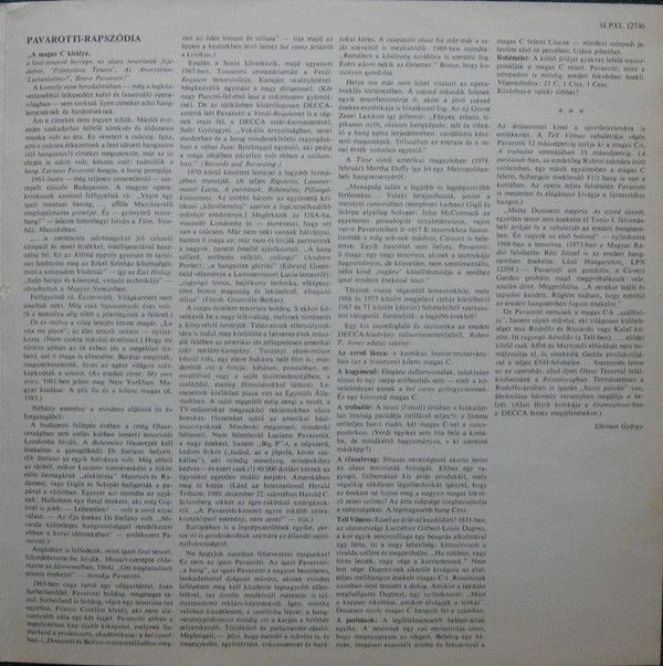 Hungaroton SLPXL 12746 - Luciano Pavarotti - A Magas C Királya - Image 6