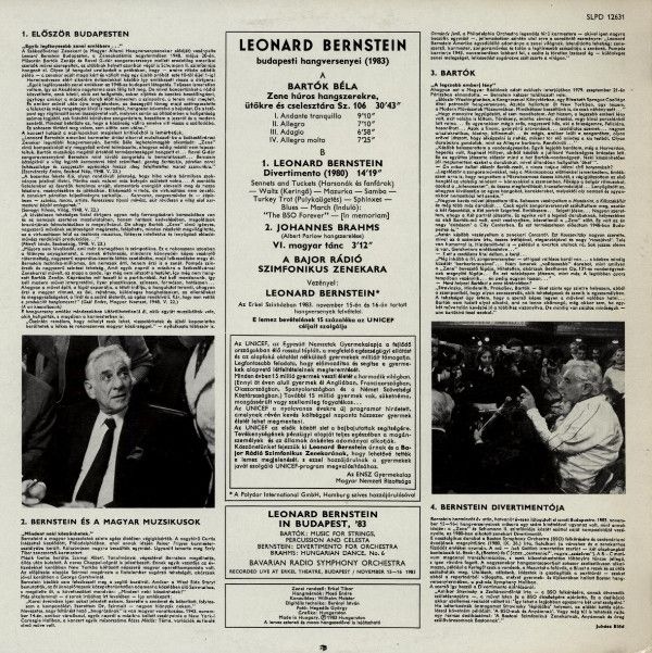 Hungaroton SLPD 12631 - Béla Bartók, Leonard Bernstein, Symphoni - Image 2