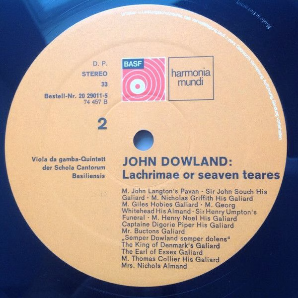Deutsche Harmonia Mundi 20 29011-5 - John Dowland, Viola-da-Gamb - Image 4