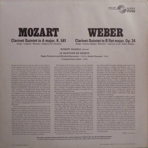 Concert Hall SMSA 2599 - Wolfgang Amadeus Mozart, Carl Maria von - Image 2