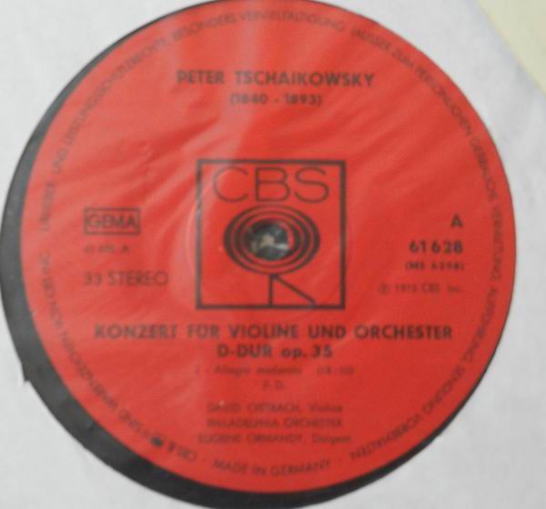 CBS 61 628 - Pyotr Ilyich Tchaikovsky, David Oistrach - Konzert - Image 3
