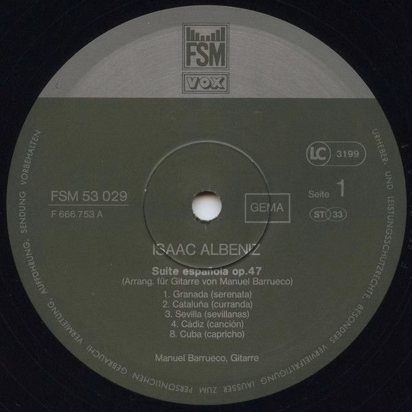 FSM FSM 53 029 - Manuel Barrueco - Gitarrenwerke Von Albéniz Und - Image 3