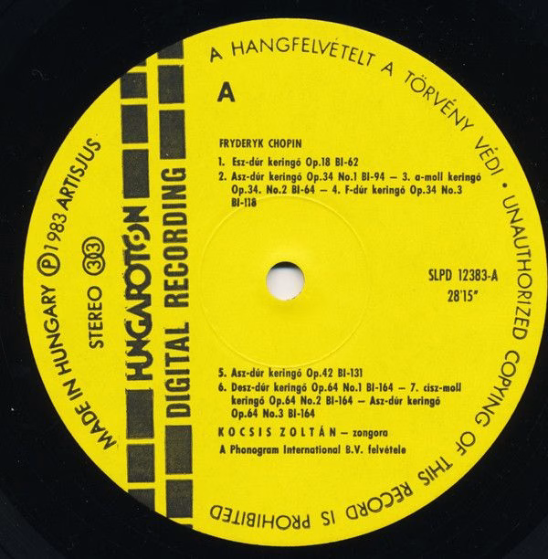 Hungaroton SLPD 12383 - Frédéric Chopin, Zoltán Kocsis - Összes - Image 5
