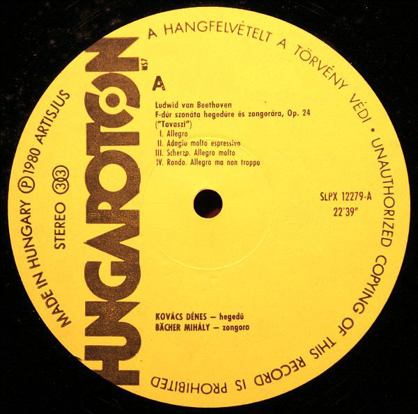 Hungaroton SLPX 12279 - Ludwig van Beethoven, Dénes Kovács, Mihá - Image 3
