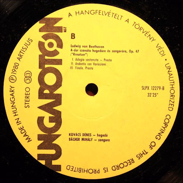 Hungaroton SLPX 12279 - Ludwig van Beethoven, Dénes Kovács, Mihá - Image 4