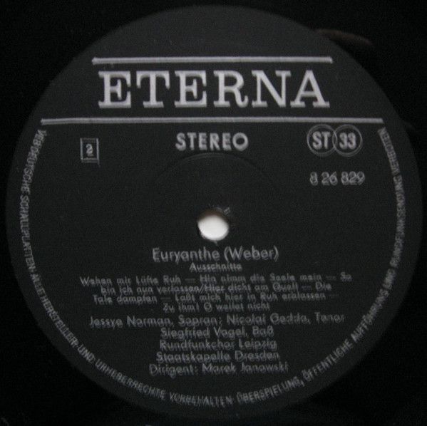 Eterna 8 26 829 - Carl Maria von Weber, Jessye Norman, Nicolai G - Image 4