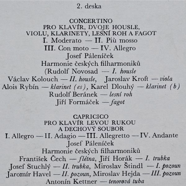 Supraphon 1 11 1481 - Leoš Janáček, Josef Páleníček - Leoš Janáč - Image 3