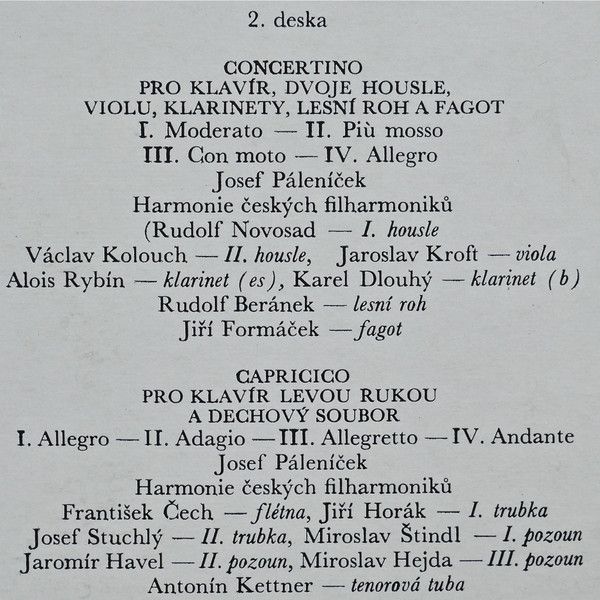 Supraphon 1 11 1481 - Leoš Janáček, Josef Páleníček - Leoš Janáč - Image 3