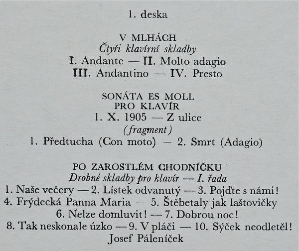 Supraphon 1 11 1481 - Leoš Janáček, Josef Páleníček - Leoš Janáč - Image 4