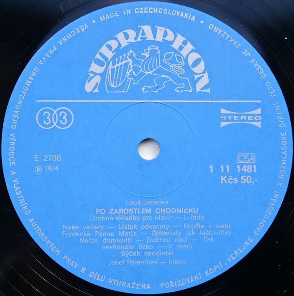 Supraphon 1 11 1481 - Leoš Janáček, Josef Páleníček - Leoš Janáč - Image 7