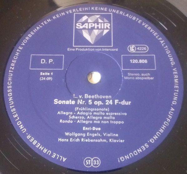 Saphir 25 709-7 SB - Ludwig van Beethoven, Enri Duo - Beethoven - Image 3