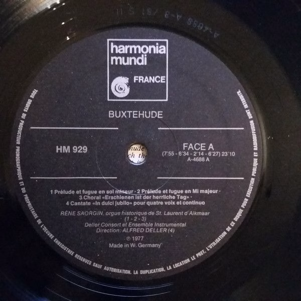 harmonia mundi France HM 929 - Dieterich Buxtehude, Alfred Delle - Image 3