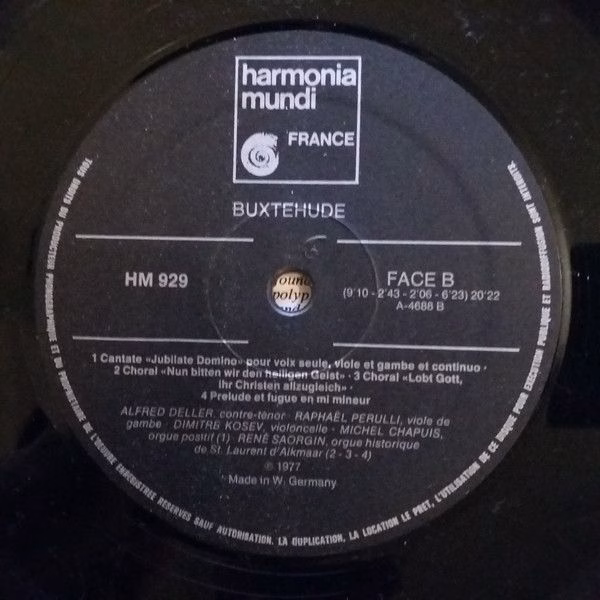 harmonia mundi France HM 929 - Dieterich Buxtehude, Alfred Delle - Image 4