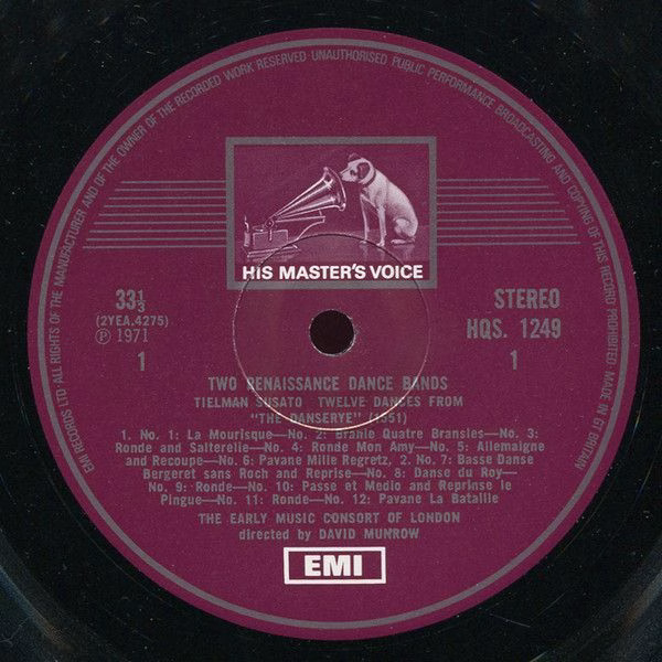 His Master's Voice HQS 1249 - The Early Music Consort Of London, - Image 2