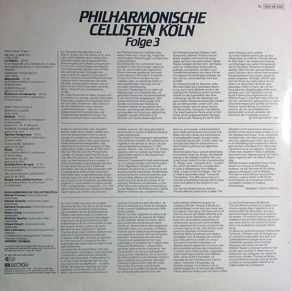 His Master's Voice 1C 063-46 433 - Philharmonische Cellisten Köl - Image 2