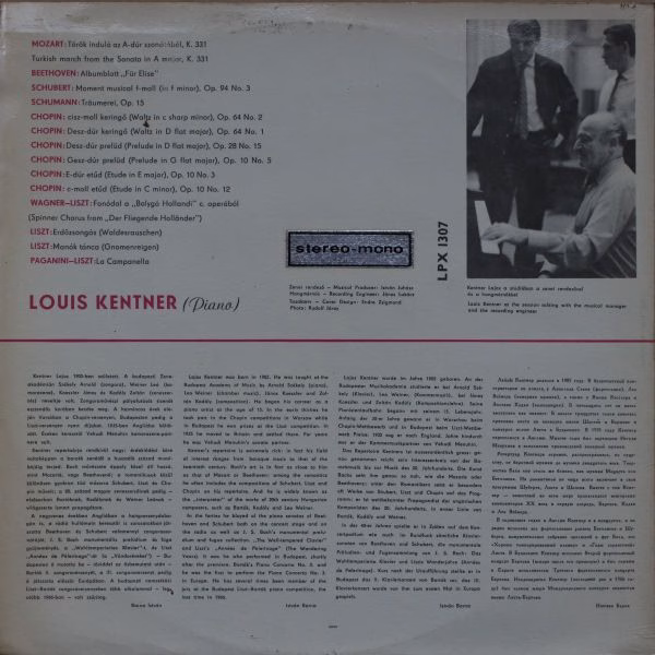 Qualiton SLPX 1307 - Louis Kentner - Für Elise - Popular Piano P - Image 2
