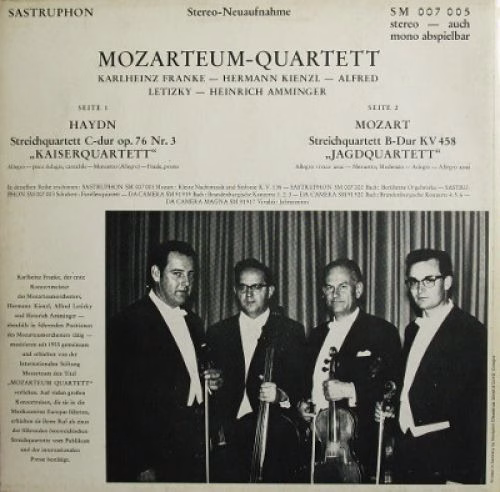 Sastruphon SM 007 005 - Mozarteum Quartett, Joseph Haydn, Wolfga - Image 2