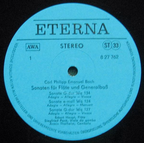 Eterna 8 27 762 - Carl Philipp Emanuel Bach, Eckart Haupt, Siegf - Image 4