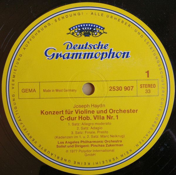 Deutsche Grammophon 2530 907 - Joseph Haydn, Pinchas Zukerman, L - Image 3
