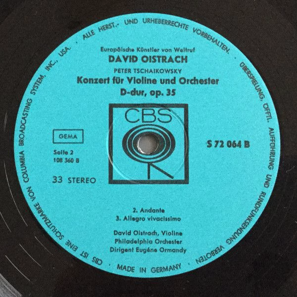 CBS S 72064 - David Oistrach, Eugene Ormandy, The Philadelphia O - Image 4