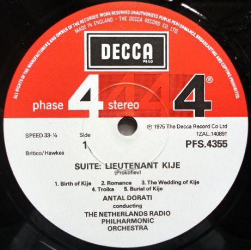 DECCA PFS 4355 - Sergei Prokofiev, Zoltán Kodály, Radio Filharmo - Image 3