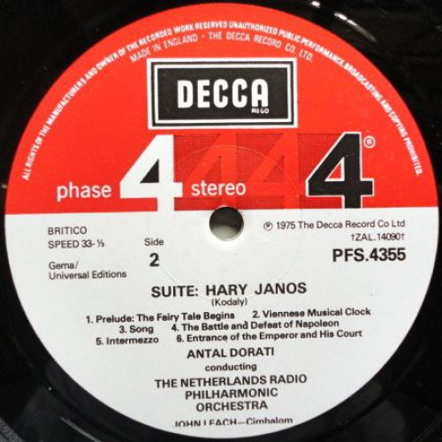 DECCA PFS 4355 - Sergei Prokofiev, Zoltán Kodály, Radio Filharmo - Image 4