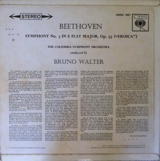 CBS SBRG 72057 - Ludwig van Beethoven, Bruno Walter, Columbia Sy - Image 2