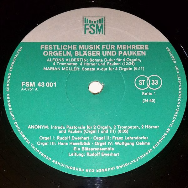 FSM FSM 43 001 - Rudolf Ewerhart, Franz Lehrndorfer, Hans Haselb - Image 3