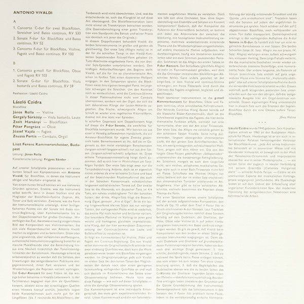Hungaroton SLPX 12161 - Antonio Vivaldi, László Czidra, Liszt Fe - Image 9
