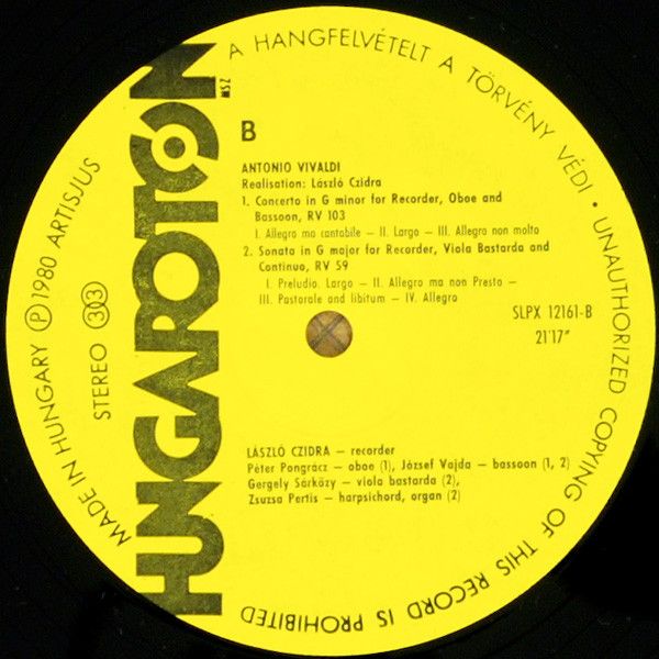 Hungaroton SLPX 12161 - Antonio Vivaldi, László Czidra, Liszt Fe - Image 12