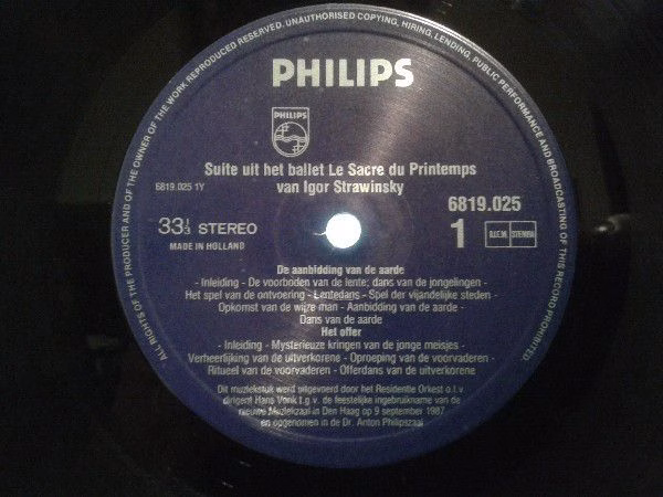 Philips 6819.025 - Igor Stravinsky, Residentie Orkest, Hans Vonk - Image 2