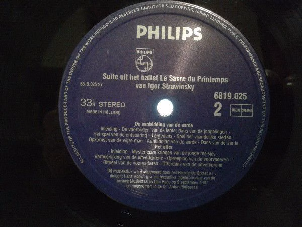 Philips 6819.025 - Igor Stravinsky, Residentie Orkest, Hans Vonk - Image 3
