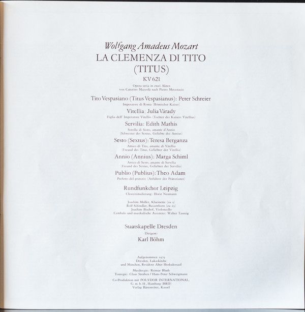 Eterna 8 27 379-381 - Wolfgang Amadeus Mozart - La Clemenza Di T - Image 3