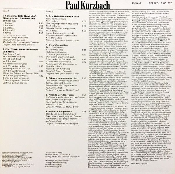 Nova 8 85 270 - Paul Kurzbach, Werner Zeibig, Kammerchor Der Sin - Image 2